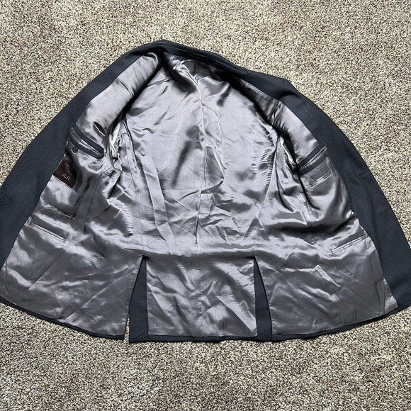 Mens J Hilburn Blazer Sport Coat Gray Jacket Two Button Wool 42R Tailored Fit - Picture 8 of 11